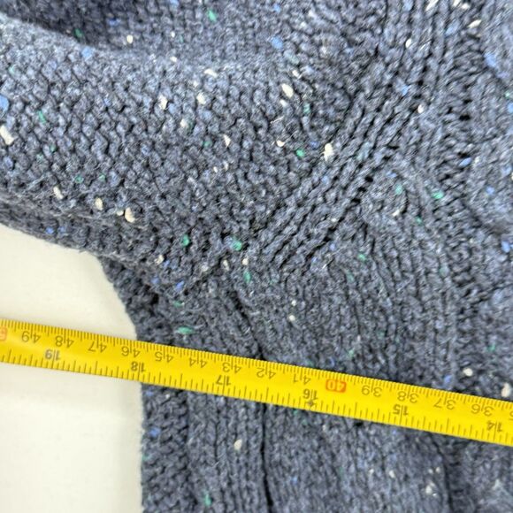 St John's Bay Women's Long Sleeve Cable Knit Sweater Size MP Blue Marble - Picture 12 of 16